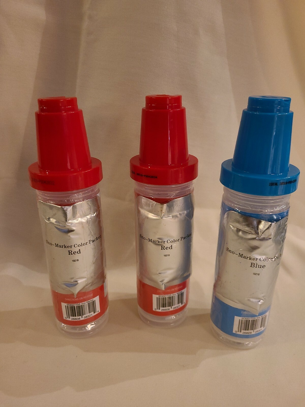Lot Of 3 Ideal Snow Markers Alex Brands 2 Red 1 Blue Kids Boys Girls Ages 5+