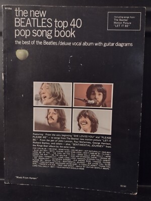 THE NEW BEATLES Top 40 Plus  Songbook Guitar Chords W/Thesarus Color Photos VG+