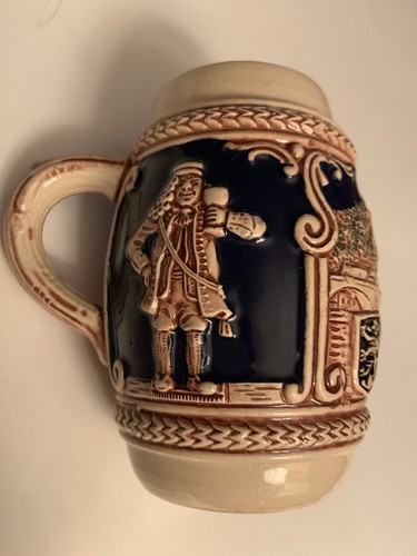 VINTAGE ANTIQUE GERMANY HEIDELBERG GERMAN BEER CUP MUG ROYAL BLUE CASTLE DESIGN