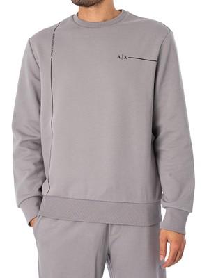 

Мужской трикотажный свитшот Armani Exchange, серый, Grey