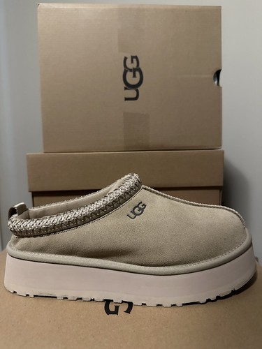 Pre-owned Ugg Tazz Mustard Seed Women's Size 9w Platform Slippers - Beige (1122553-mdsd) In Yellow