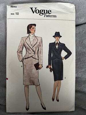 NEW* Vintage Vogue # 8845 Sewing Pattern For Jacket And Skirt/  Size 10