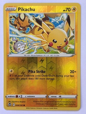 Pikachu 049/195 - Silver Tempest - Reverse Holo - Pokemon TCG - English