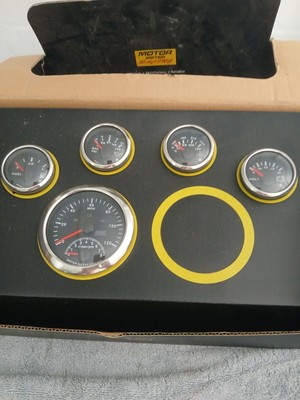 MOTOR METER RACING Classic 5 Gauge Speedometer Set Hot Rat Rod Jalopy