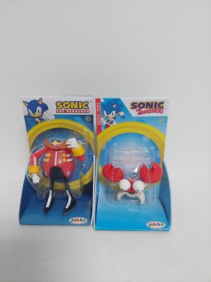 Lot of 2 Jakks Pacific: Sonic The Hedgehog - Dr Eggman & Crabmeat 2.5'' 