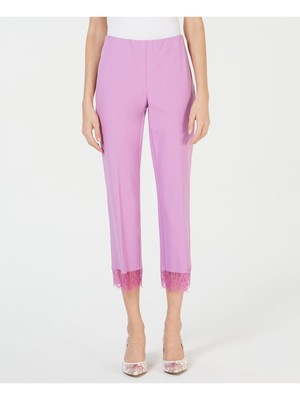 

ALFANI Женские фиолетовые кружевные брюки прямого кроя на работу, Фиолетовый, 100008559
