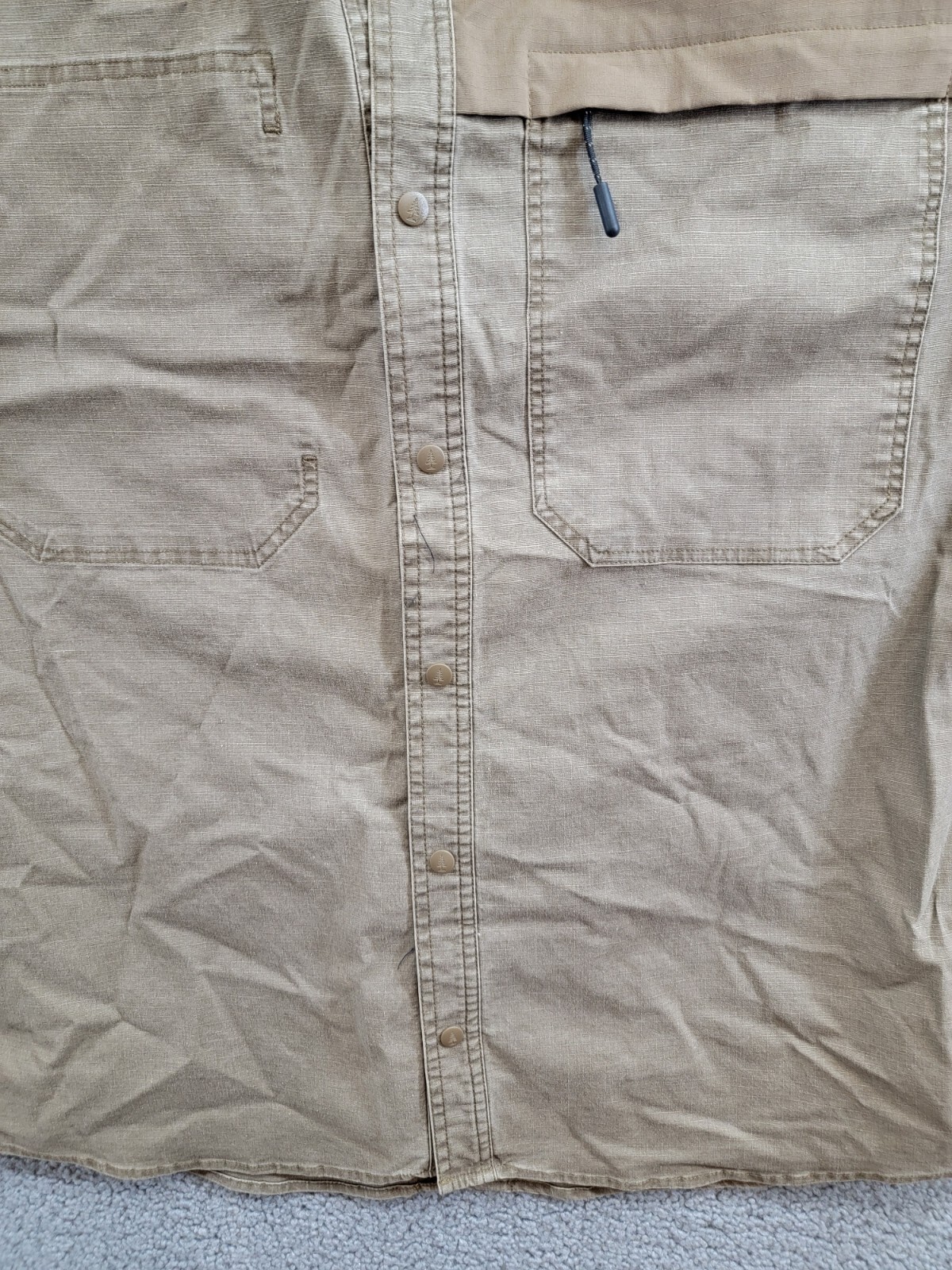 Bass Outdoor Ripstop Utility Shacket Men's L Teak Long Sleeve Snap Closure - Picture 9 of 19