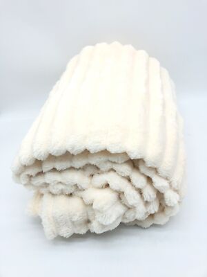 Manta mullida Aomig 200x150cm manta de sofá esponjosa suave blanco cálido