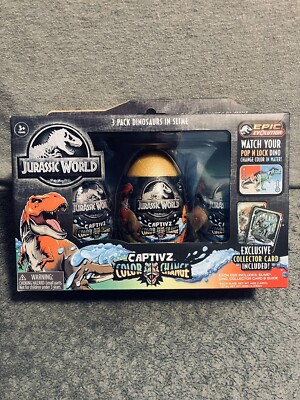 3 Pack Jurassic World Captivz Color Change Eggs Dinosaurs In Slime New FREE2SHIP