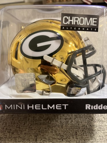 Brand New Green Bay Packers 2018 Chrome Mini Helmet Limited Edition New In Box