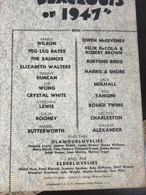 Vtg 1947 Ken Murray's Blackouts Vaudville earl moran pin-up