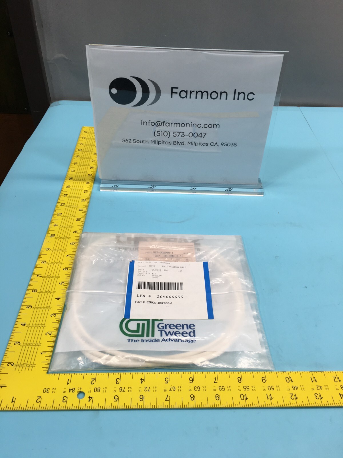 TOKYO ELECTRON TEL ES027-002988-1 ORING, 9394-SS592, AS-568A-394 CPD 592, 126736