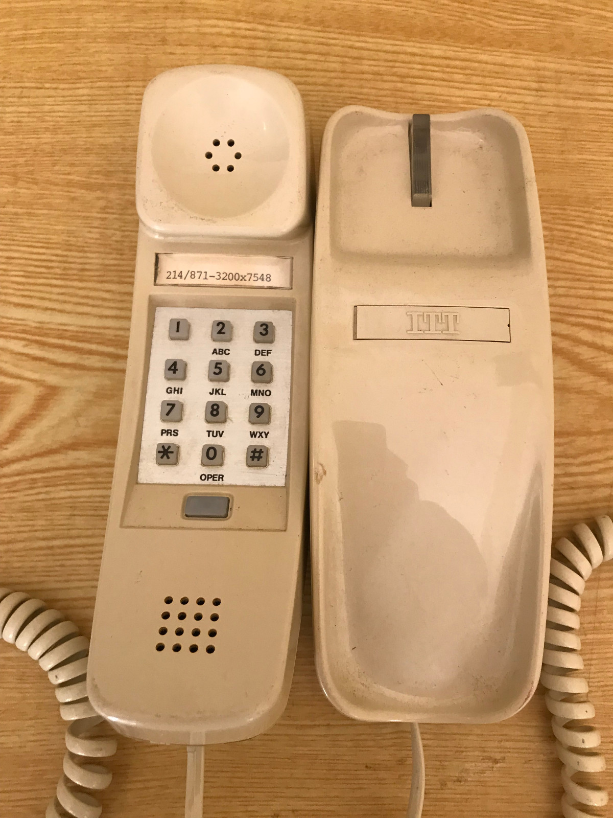 ITT Trimline Push Button Corded Phone