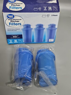 Great Value Lead Reducing Replacement Pitcher Filters 2 Pack New Open Box