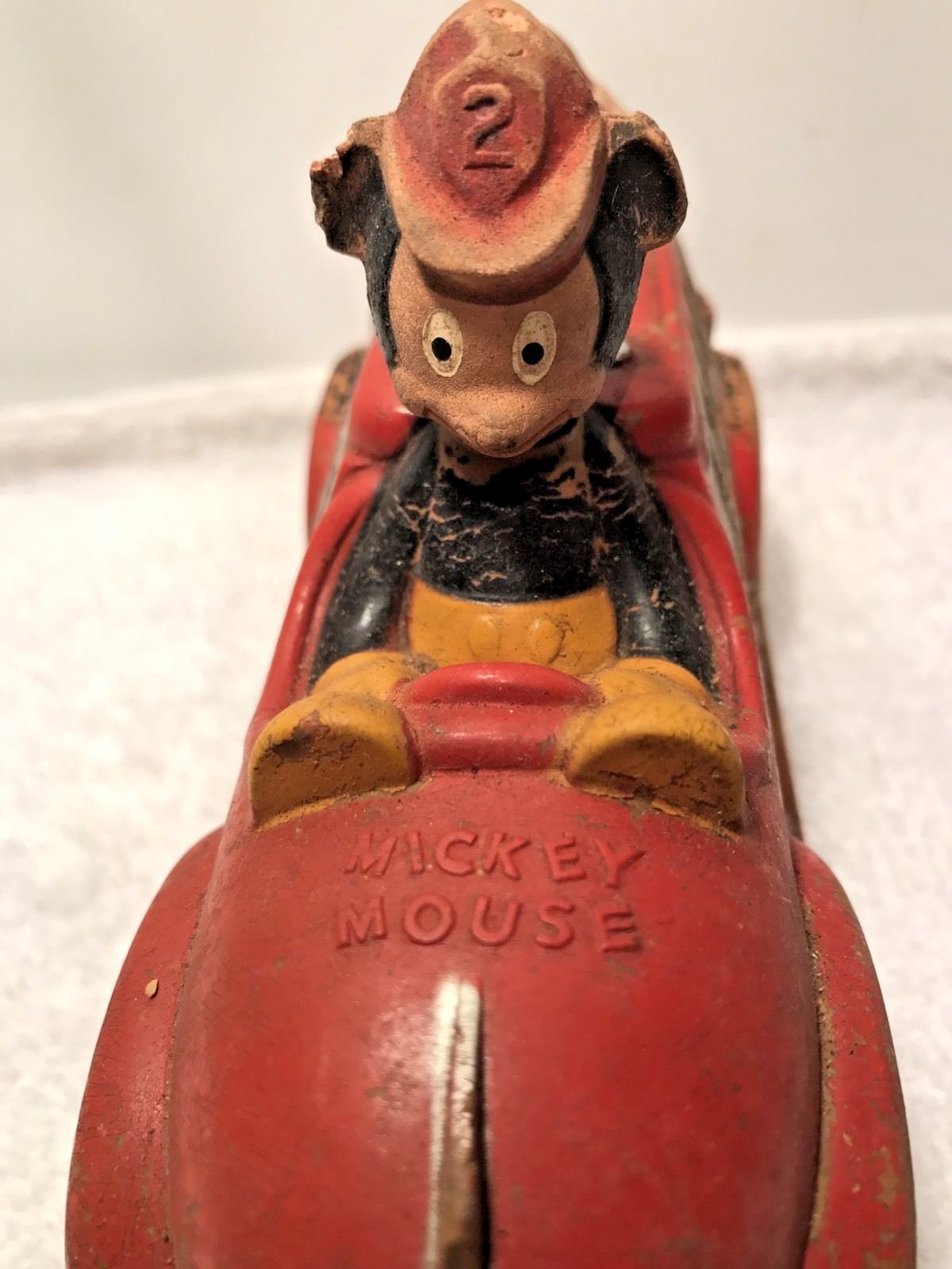 Vintage Disney Mickey Mouse Rubber Fire Truck