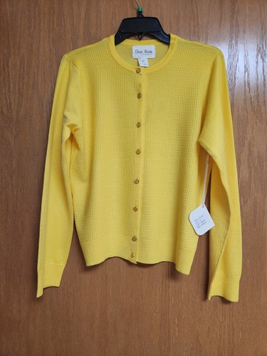 Bright Yellow Cardigan Sweater. NWT. Large. By Dear Rose