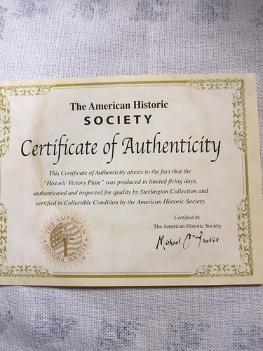 BARACK OBAMA 22K GOLD RIMMED “HISTORIC VICTORY” 8” COLLECTABLE PLATE with COA