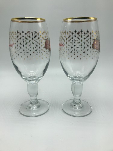 Stella Artois Holiday Beer Chalice Glasses Set of Two (2) 33 cl