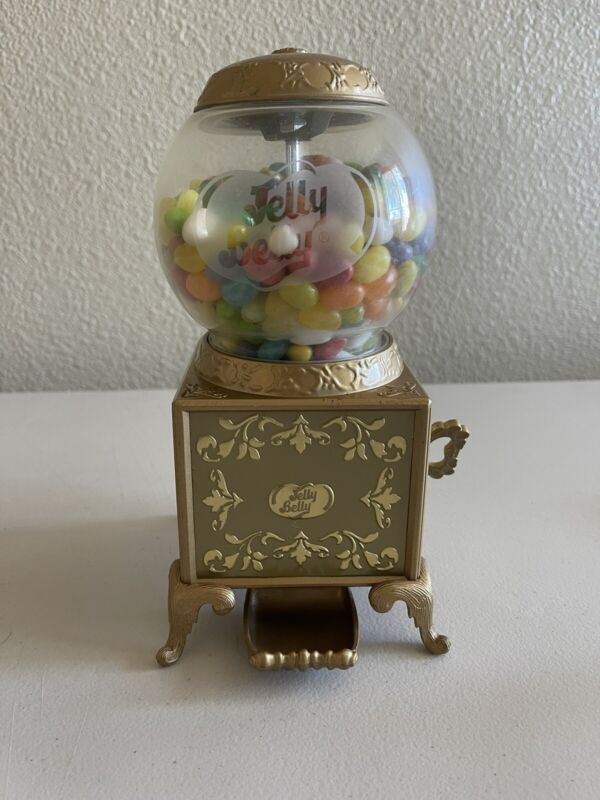 2007 Gold Jelly Belly Candy Machine Jelly Bean Dispenser Retro Style