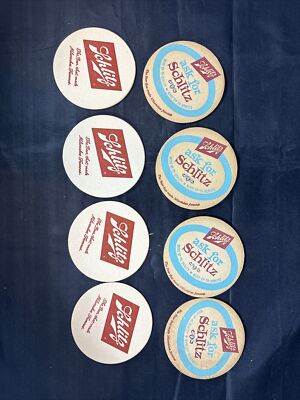 LOT OF 8 SCHLITZ BEER COASTERS