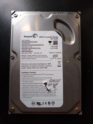 Seagate - ST3160212SCE - DB35.2 Consumer Storage 160GB 3.5 inch SATA Hard Drive