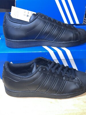 Size 10 Adidas Superstar Mens Triple Black NIB Mens Sneakers Style : EG4957 NEW