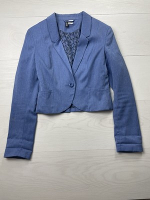 H&M Divided Blue One Button Blazer Womens 4