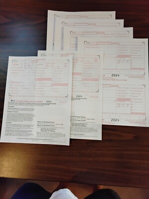 2024 FOUR IRS FORM W-2 and TWO FORM W-3 (EIGHT EMPLOYEES)
