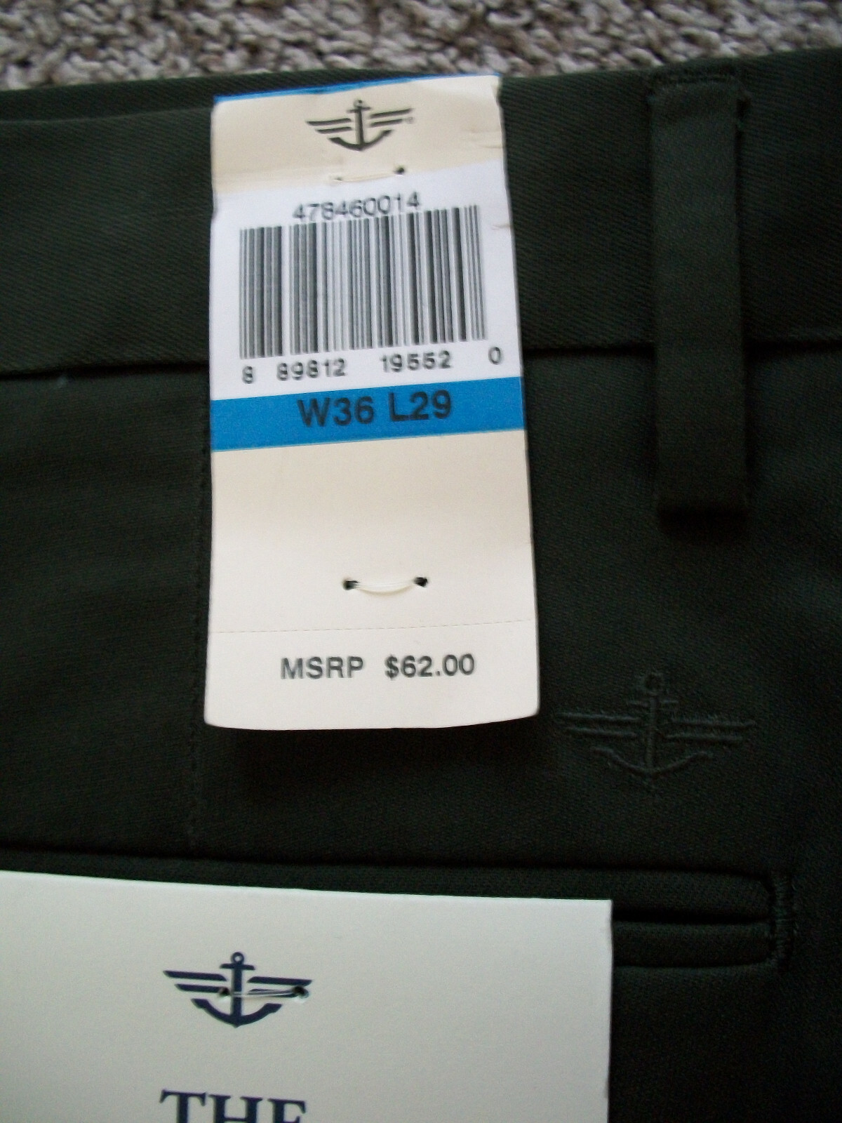 DOCKERS Slim Fit Plain Front Best Pressed Olive Khaki Pants NWT 36x29 $62