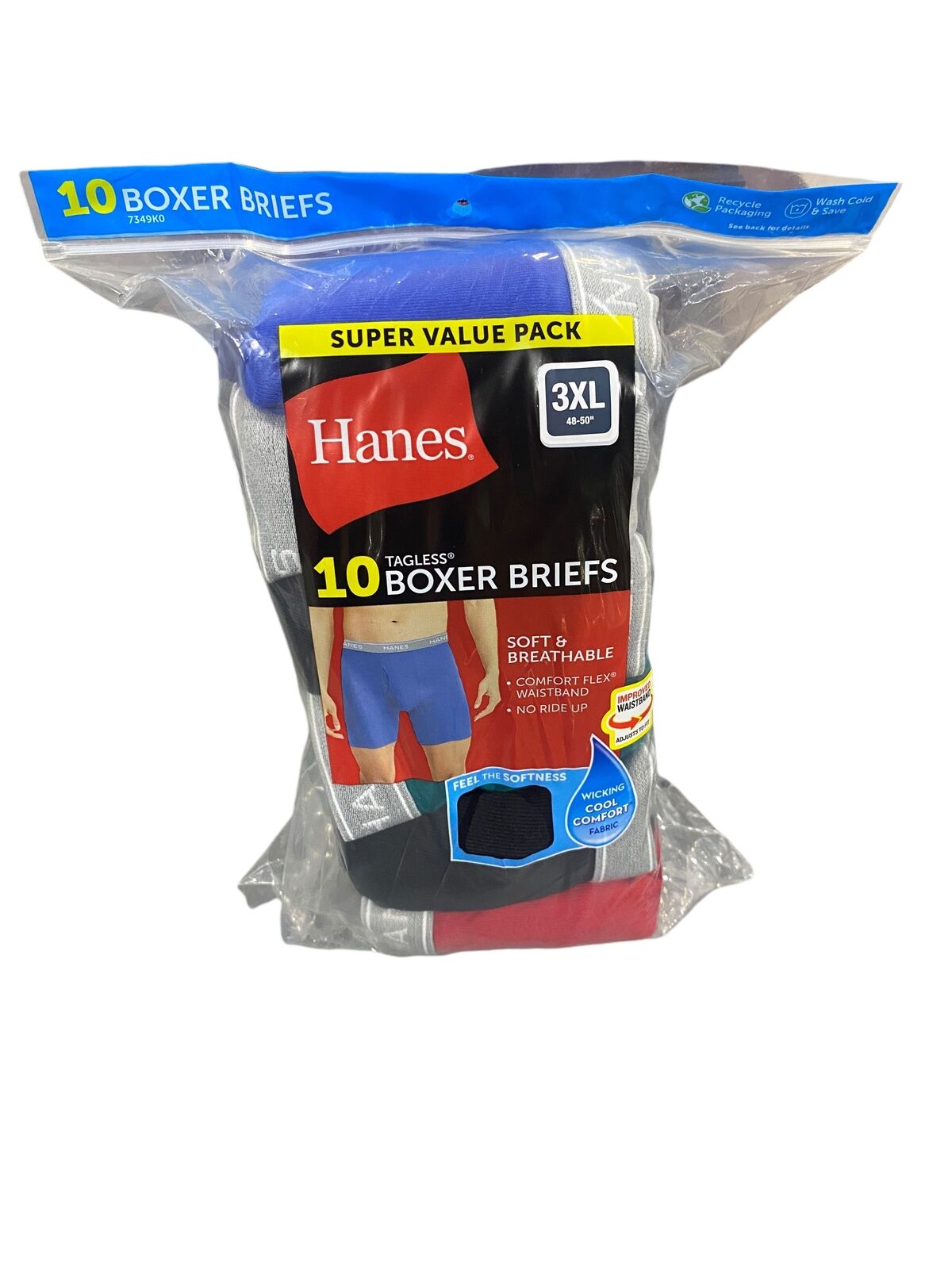 Hanes, Men's, Value Pack, Assorted, Boxer, Briefs, 10 Pack 3XL Hanes, Men's, Value Pack, Assorted, Boxer, Briefs, 10 Pack 3XL