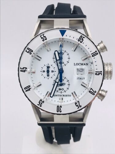 Pre-owned Locman Watch  Montecristo Chrono 512kw/690 Rubber Black On Sale