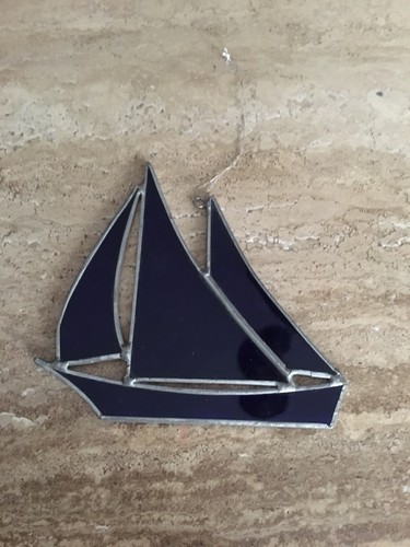 Leaded Stained Glass Window Catcher Sailboat