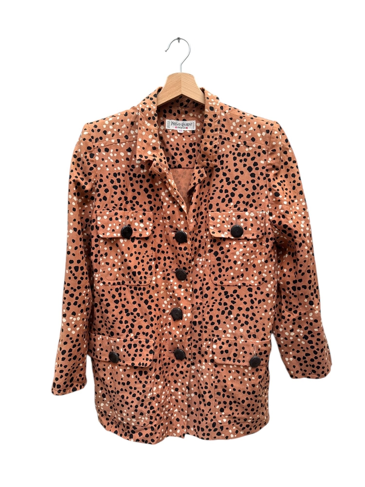 Yves Saint Laurent Dot Cheetah Safari Saharian Jacket Size 38 / M