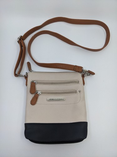 🔥Stone Mountain Made In USA Cream/Black/Tan Faux Leather