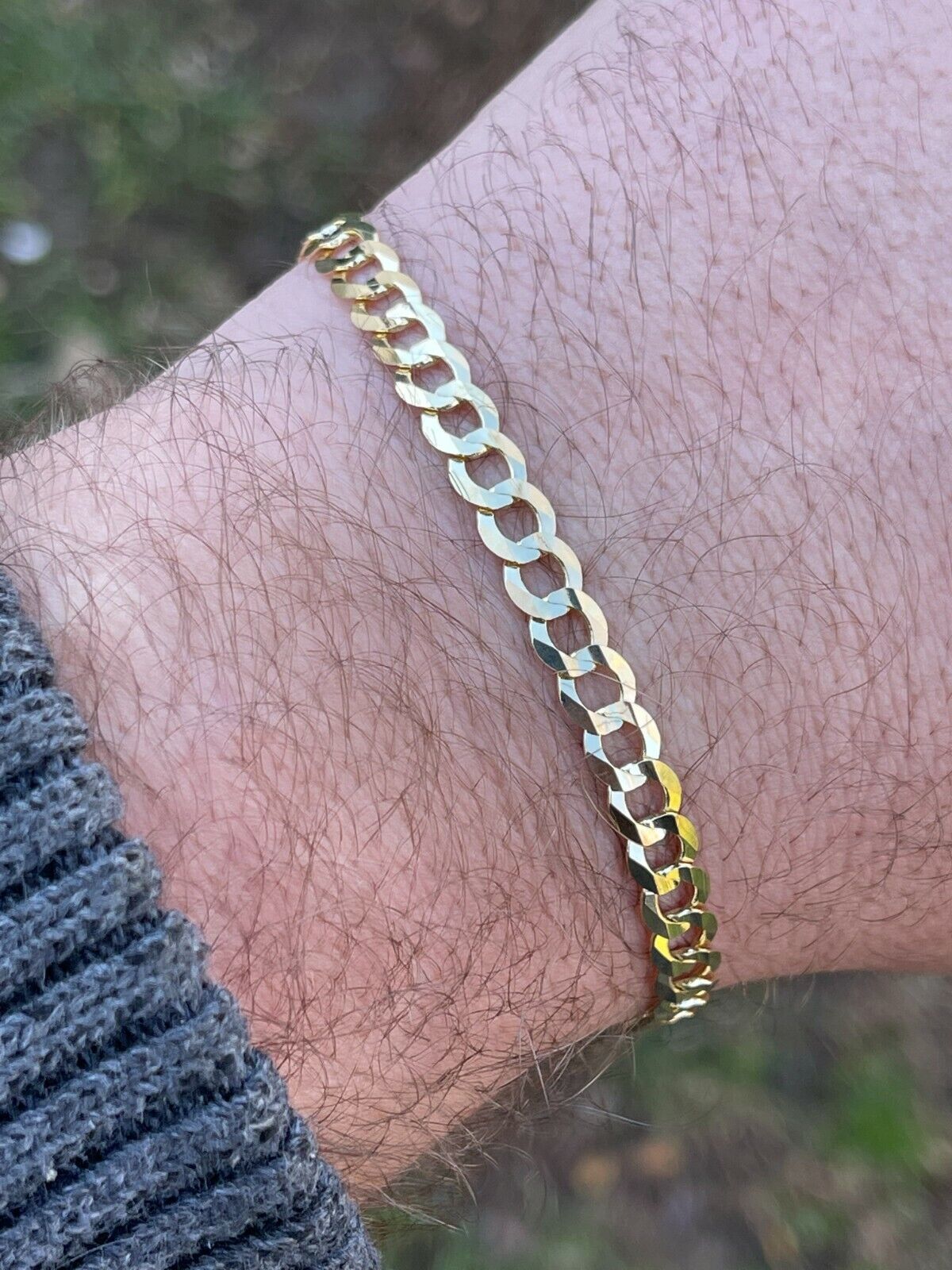 Solid Yellow 10k Gold 6mm Wide Flat Miami Cuban Link Men's Solid Yellow 10k Gold 6mm Wide Flat Miami Cuban Link Men's