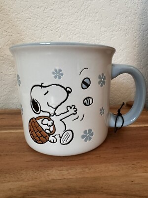 2024 Peanuts Snoopy Happy Easter Egg Basket Spring Pastel Camper Coffee Mug NEW