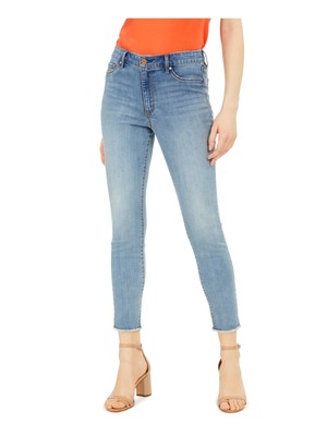 

JESSICA SIMPSON Женские синие джинсовые джинсы скинни до щиколотки с молнией и высокой талией, Синий, 30114371