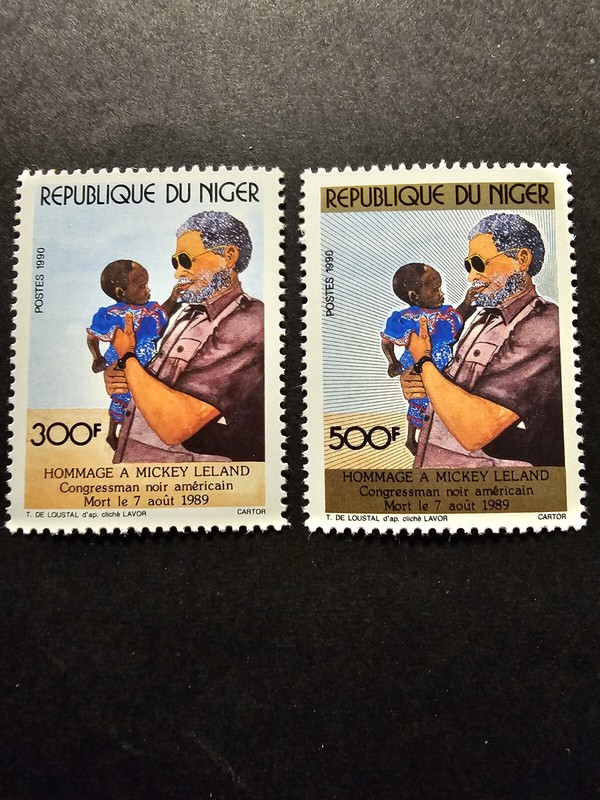 Timbre Niger Hommage Ã Mickey Leland NÂ°789/790 Neuf ** Luxe Mnh 1990