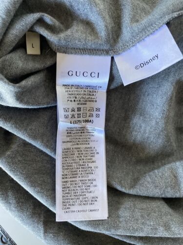 Pre-owned Gucci Mickey Mouse Gray Cotton Jersey T-shirt Size Large (oversized) 565806