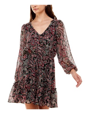 

CRYSTAL DOLLS Женское платье Black Tie с эластичной талией и рукавами 3/4 на подкладке для подростков, Черный