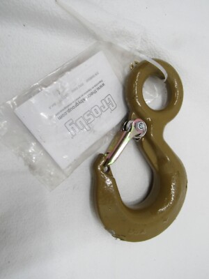 Crosby Hoist Hook 3 Ton Capacity w Safety Latch & Pin 0088500 Alloy Brown 3T