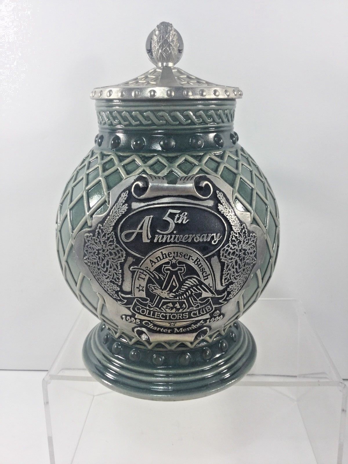 1999 Anheuser-Busch 5th Anniversary Collectors Club Membership Stein, w/ COA NIB