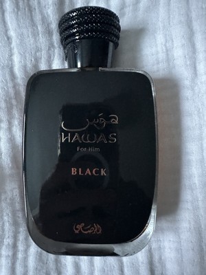 Rasasi Hawas Black for MEN Eau De Parfum Spray 3.38 FL OZ - 95% Full