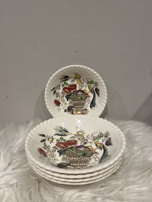 Johnson Bros Bird Of Paradise Berry Bowls 5.25  Set of 4 Transferware Beautiful