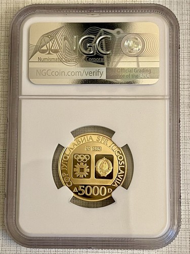 Yugoslavia 1982 Sarajevo Olympics Emblem 5000 Dinara Gold