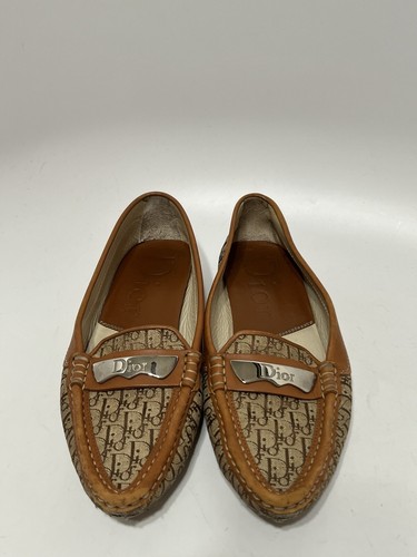 Vtg CHRISTIAN DIOR BY JOHN GALLIANO BROWN LOGO MONOGRAM DRIVING SHOES 36