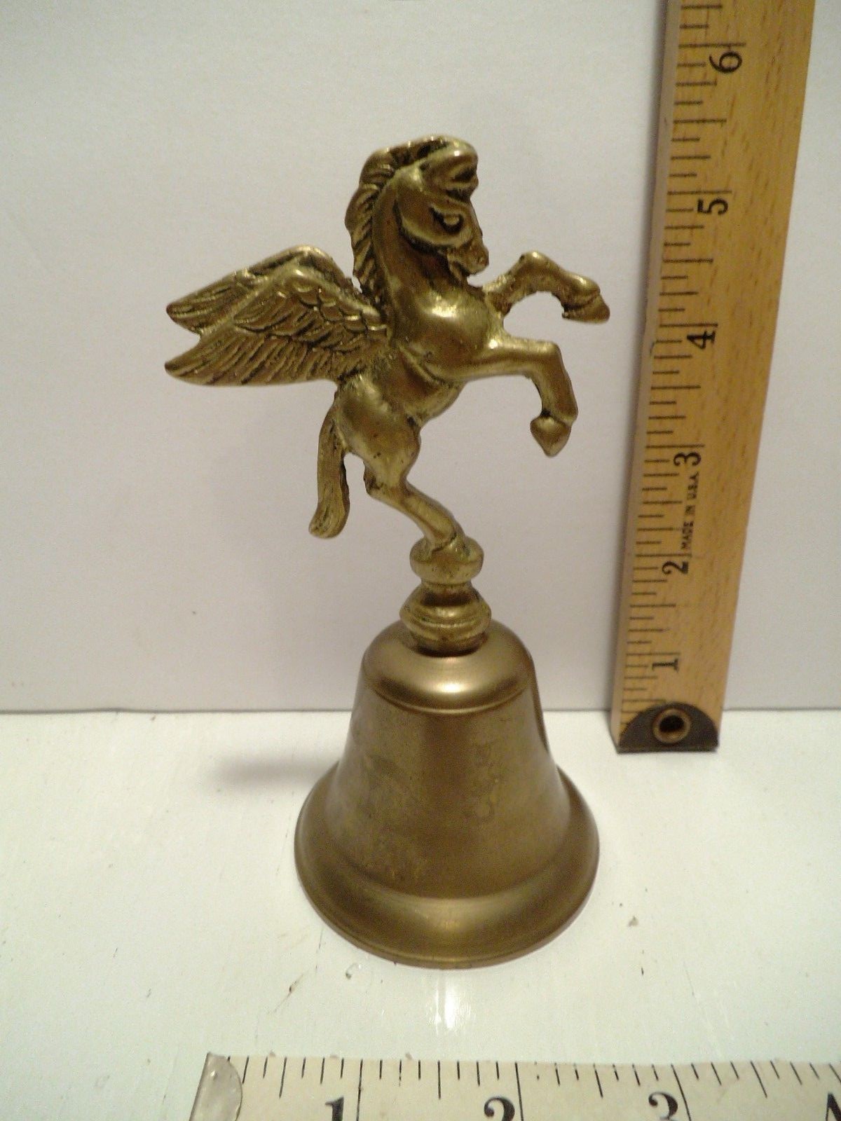 VINTAGE BRASS BELL PEGASUS WINGED HORSE 5 3/4