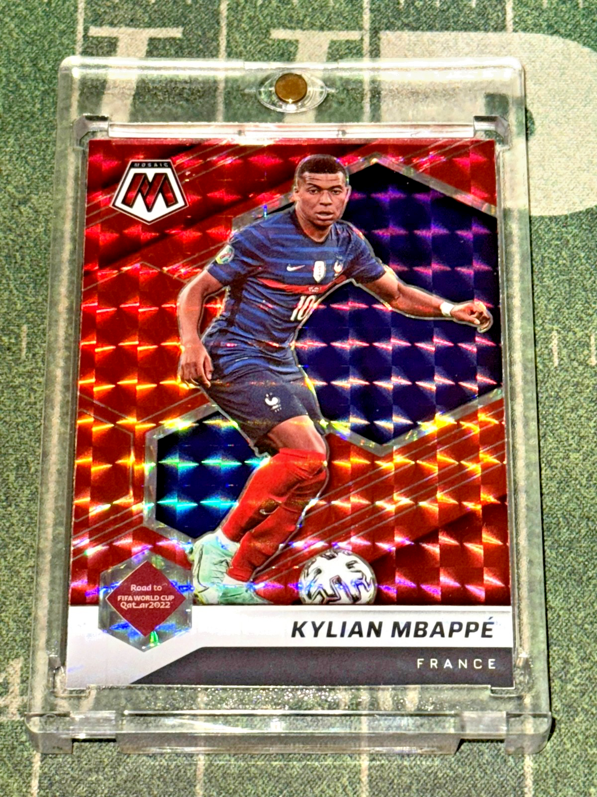2021-22 Panini Mosaic World Cup Kylian Mbappe Red Prizm Mosaic SP France RARE🔥