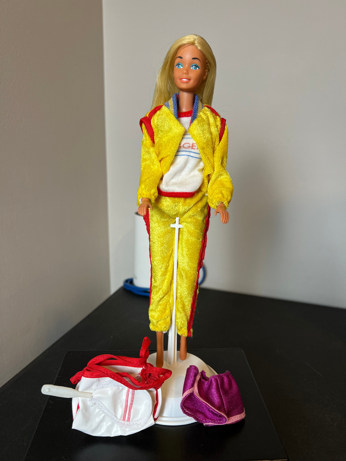 Vintage 1980's Mattel Sunsational Malibu Barbie Doll in Jogging Outfit