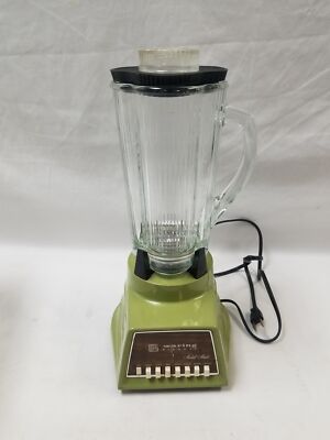 VTG WARING BLENDER AVOCADO GREEN SOLID STATE MODEL #1174 (7 SPEEDS) WORKS^